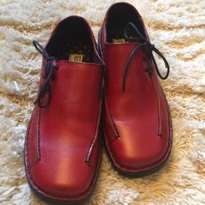 Josef Siebel  boho red leather shoes loafers